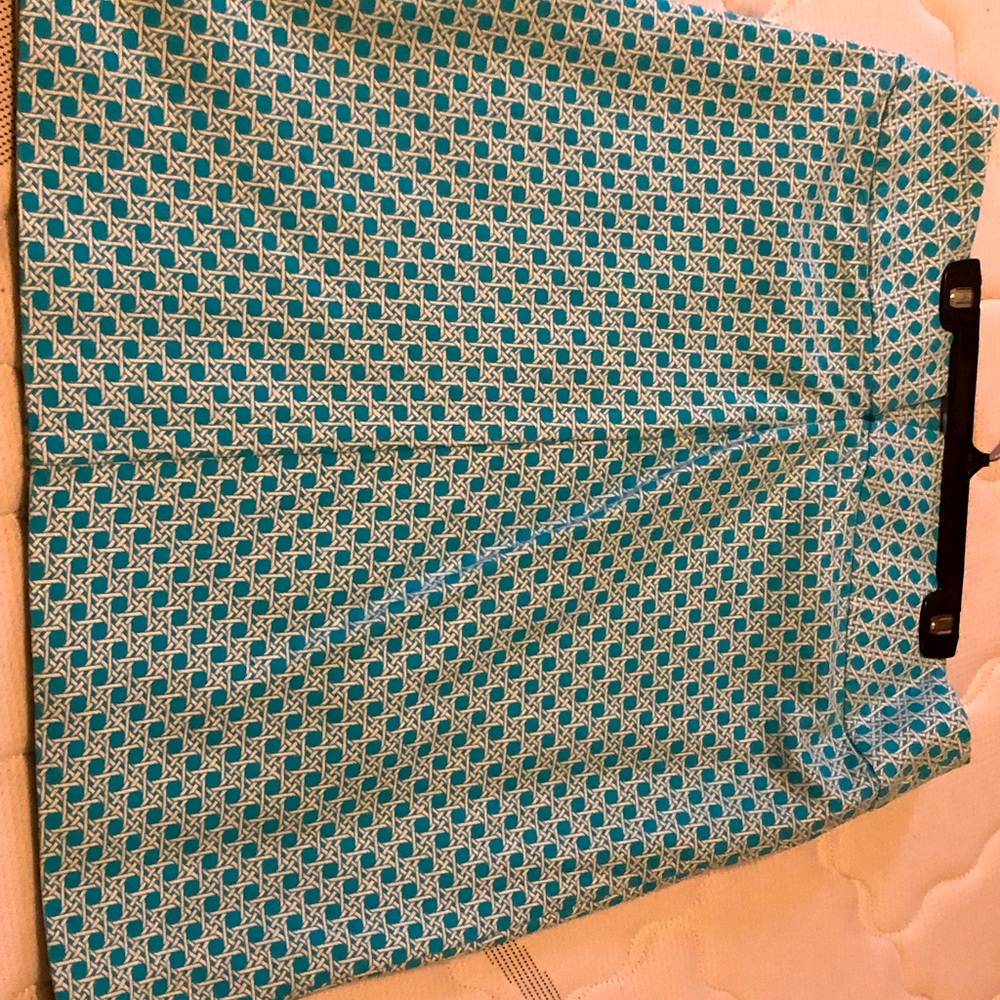 teal checked above the knee skirt  size 10P